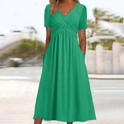 Women's Midi Dress Belly Cover Elegant