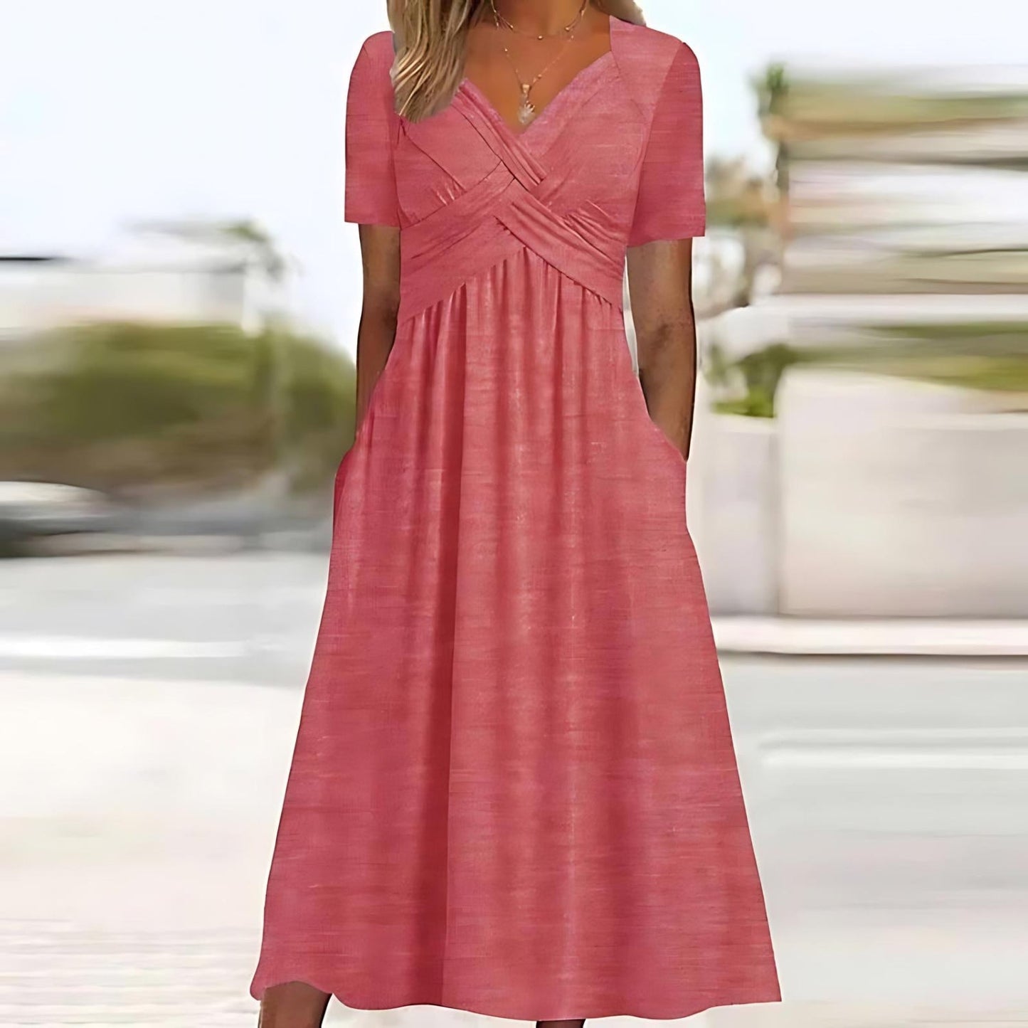 Women's Midi Dress Belly Cover Elegant