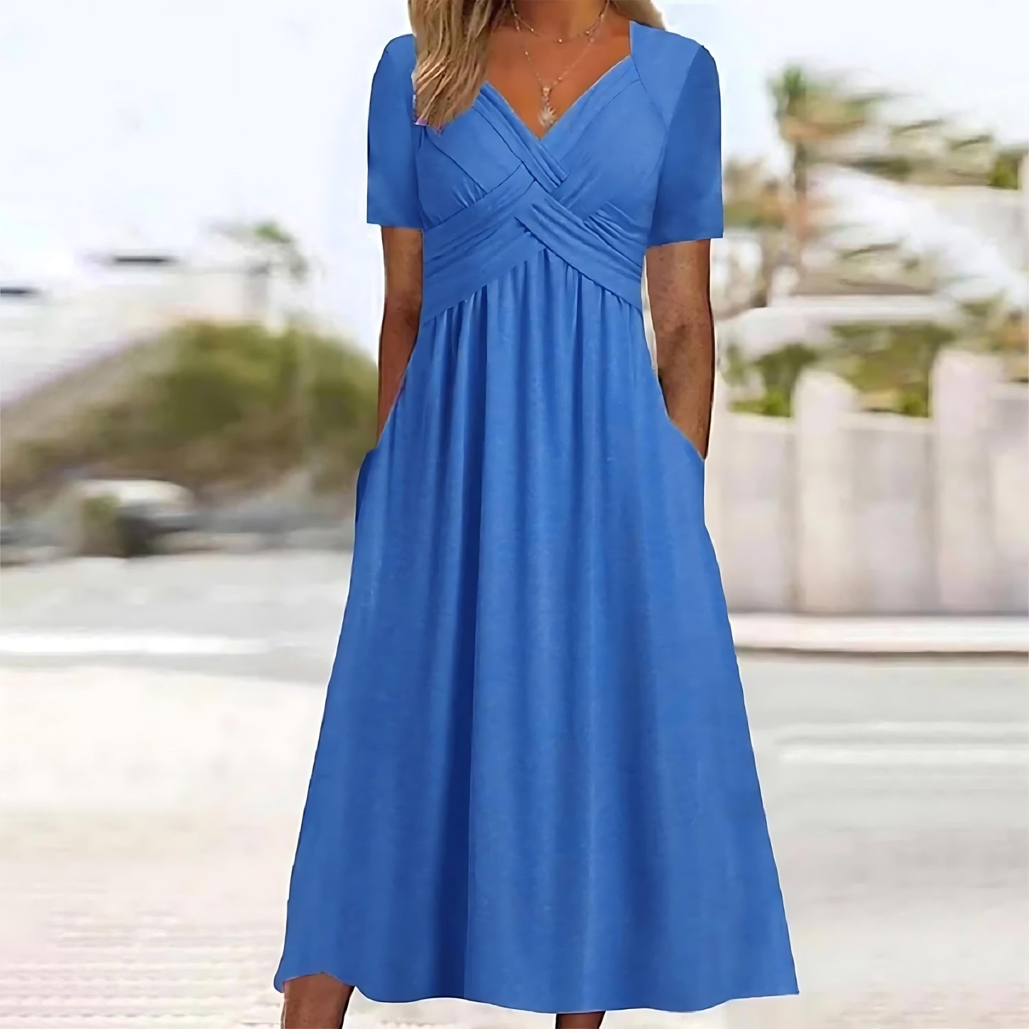 Women's Midi Dress Belly Cover Elegant - Vonnera