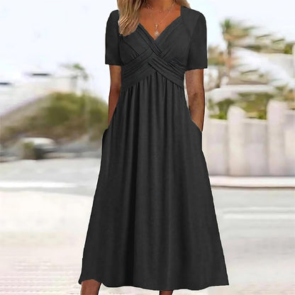 Women's Midi Dress Belly Cover Elegant