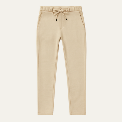 Men's Classic Pants Beige Cotton - Vonnera