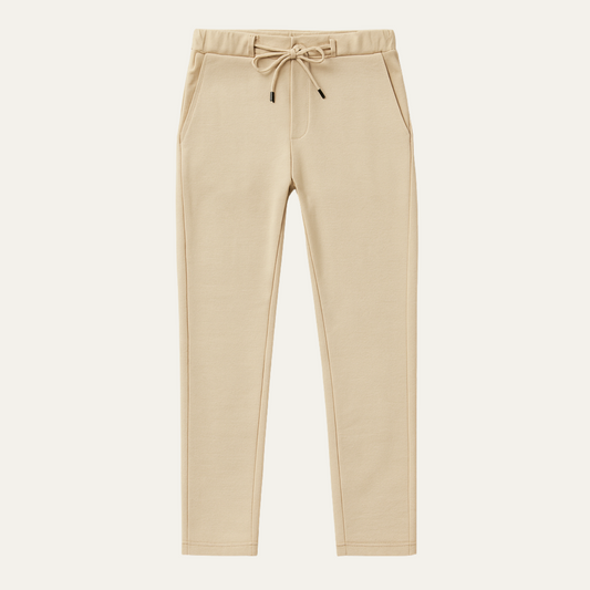 Men's Classic Pants Beige Cotton - Vonnera