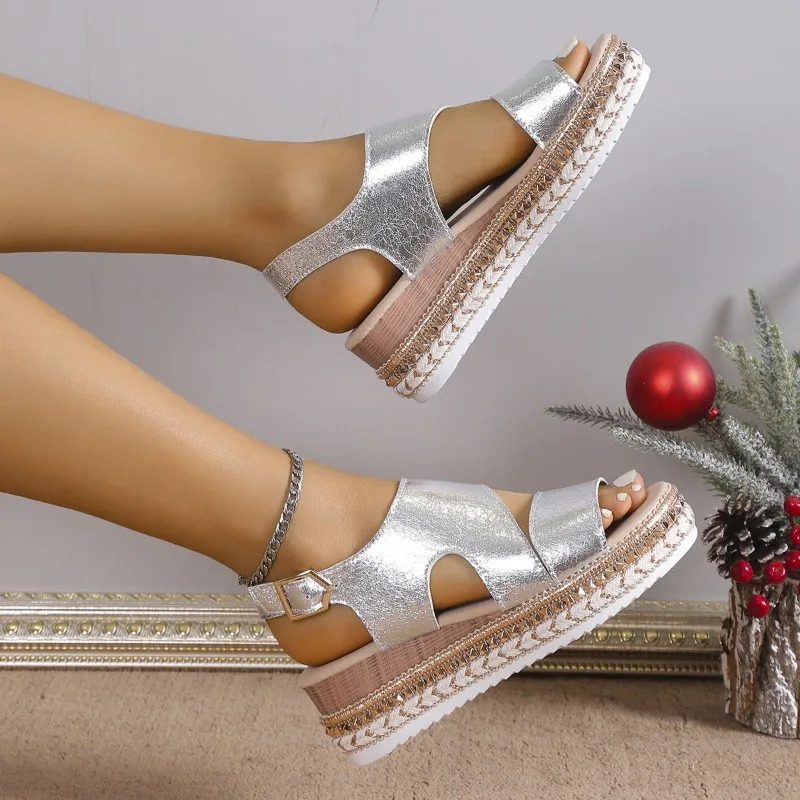Women's Ankle Strap Sandals Cutout Upper