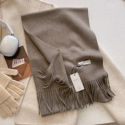 Soft Plain Tassel Scarf Shawl