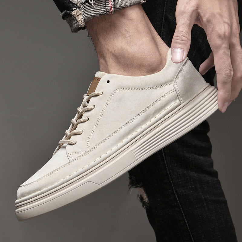 Men's Casual Lace Up Sneakers Contrast Sole Brown