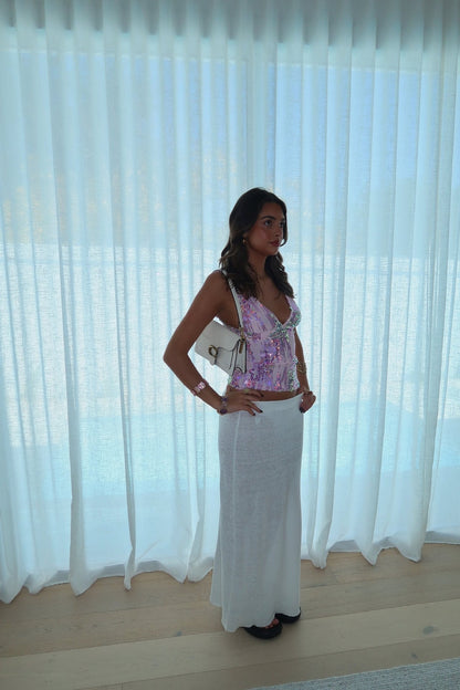 Womens Sequin Halter Tank