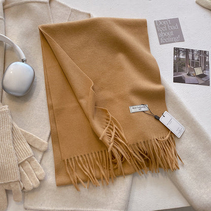 Soft Plain Tassel Scarf Shawl