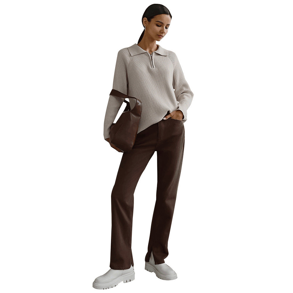 Women's Quarter Zip Sweater