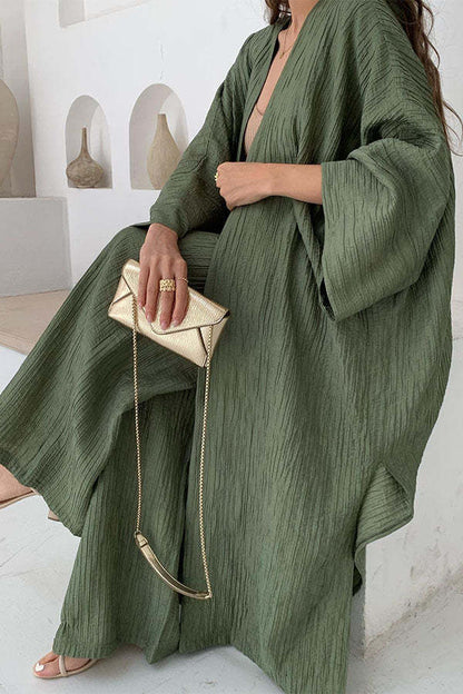 Women's Pleated Kimono Set Elegant
