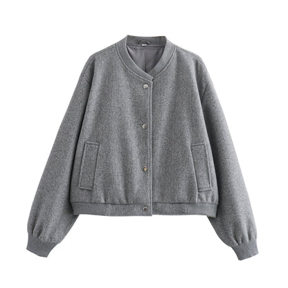 Men's Pilot Jacket Ribbed Stand-Up Collar
