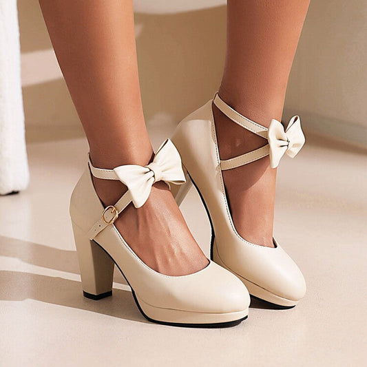 Women's Annelise Bow Strap High Heels - Vonnera