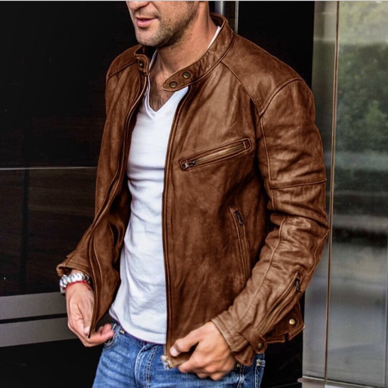 Men's Leather Jacket Water Resistant