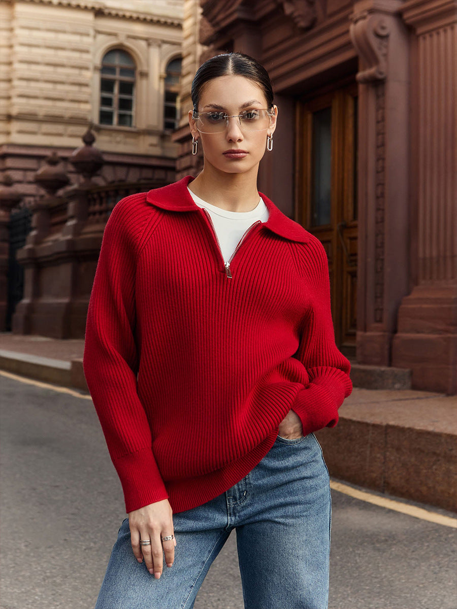 Women's Quarter Zip Sweater