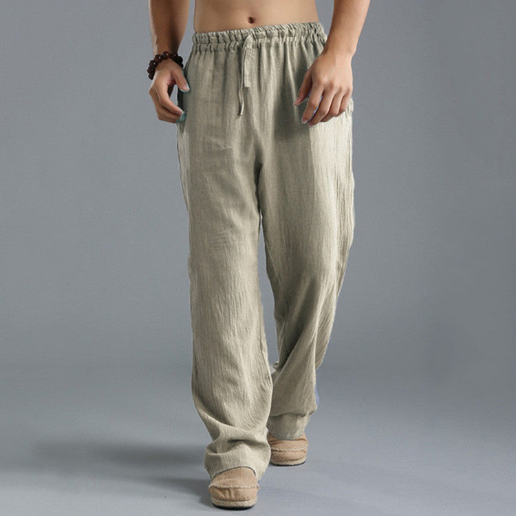 Men's Linen Trousers Breathable Beige