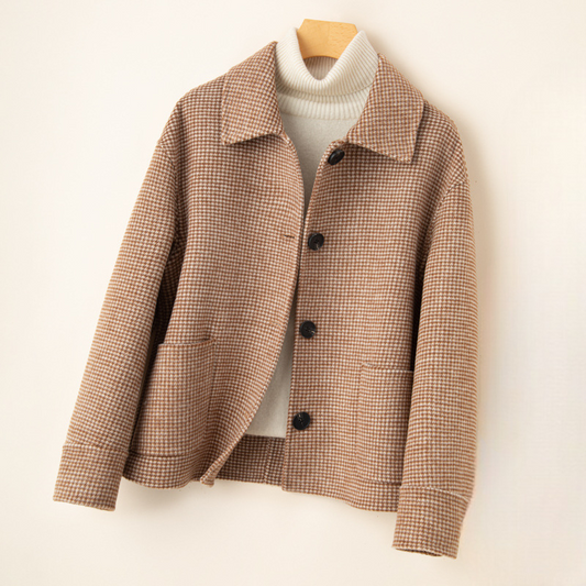 Women's Wool Houndstooth Jacket - Vonnera