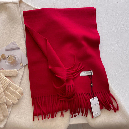 Soft Plain Tassel Scarf Shawl