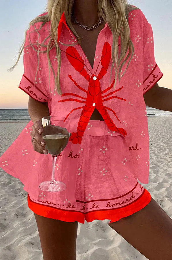 Women's Button Shorts Set - Vonnera