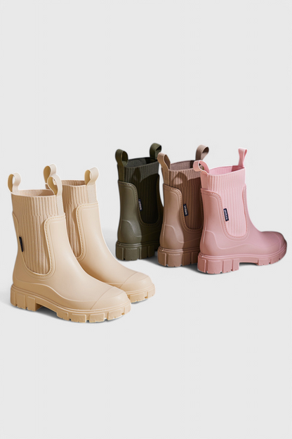 Women's Ankle Boots Elastic Panel Lug Sole Design