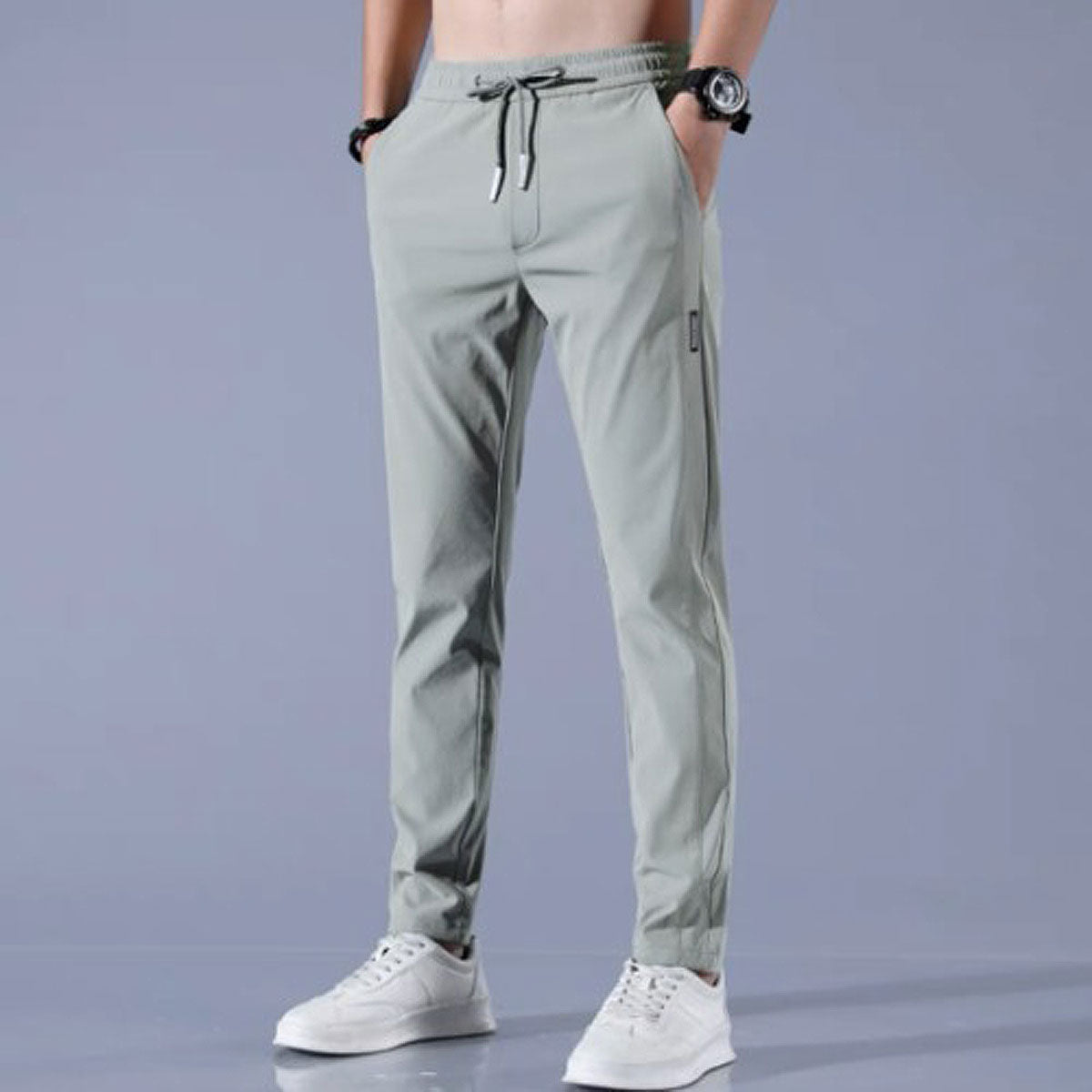 Men's Slim Fit Drawstring Trousers
