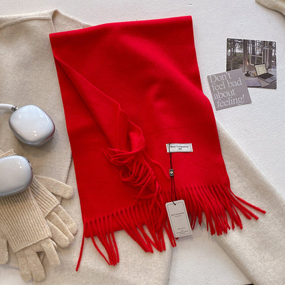 Soft Plain Tassel Scarf Shawl