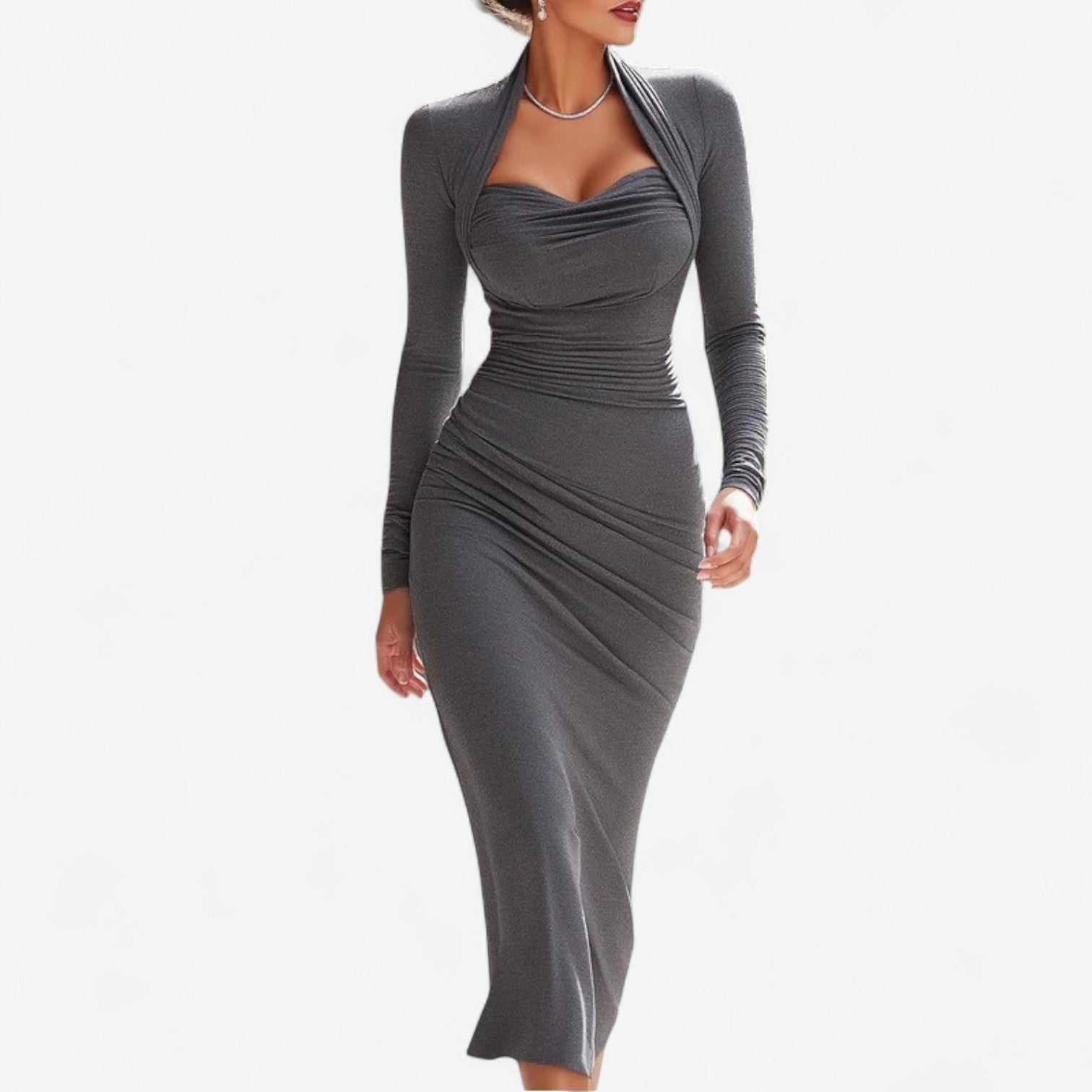 Women's Fitted Long Dress - Vonnera