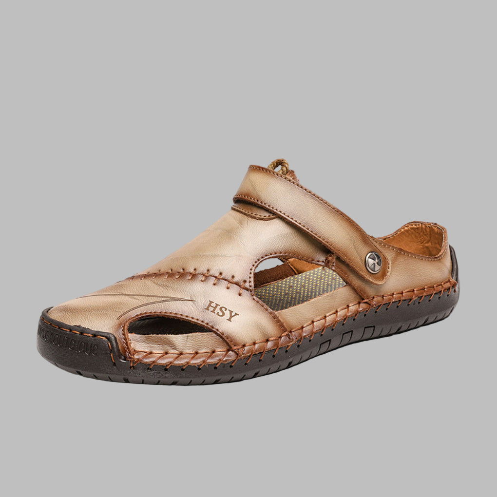 Men's Leather Sandals Comfortable Brown