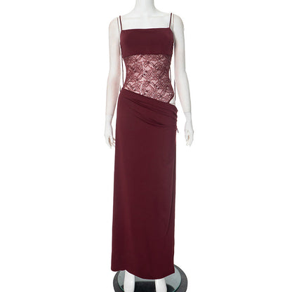 Felicia™ | Long Dress with Lace Detail