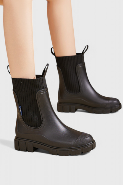 Women's Ankle Boots Elastic Panel Lug Sole Design