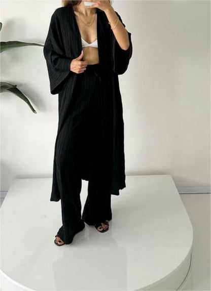 Women's Pleated Kimono Set Elegant