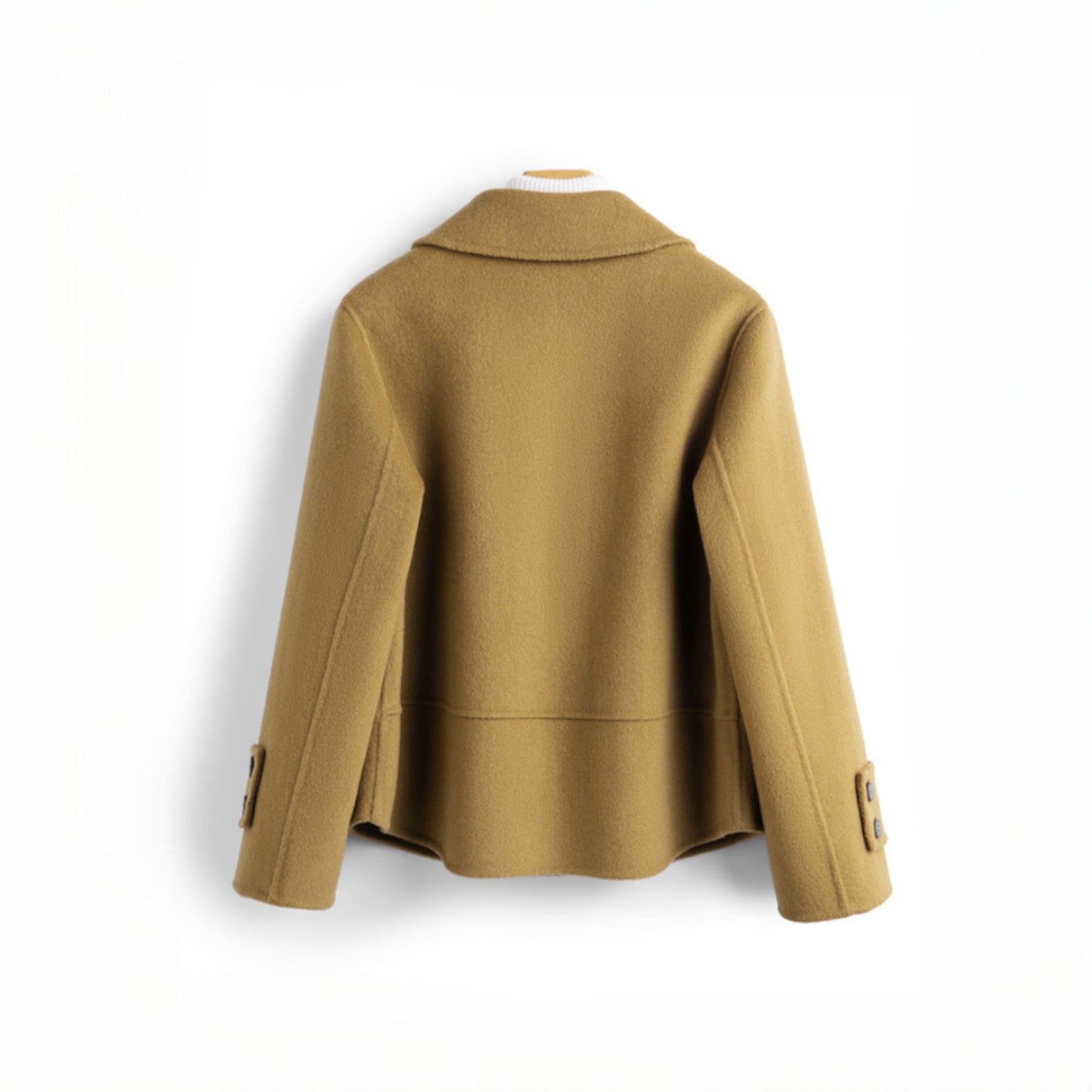 Olive Wool Cropped Coat - Jack Hafford