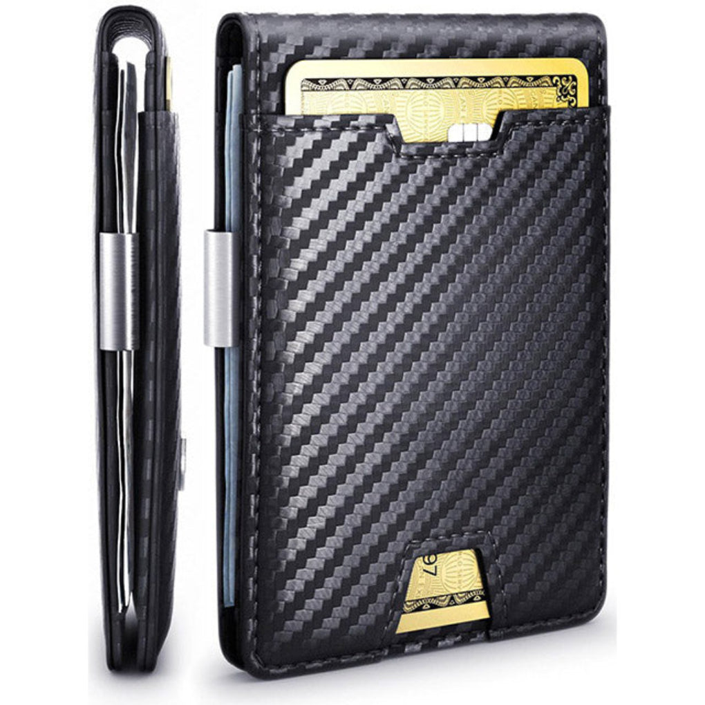 Slim Leather Rfid Wallet With Money Clip - Vonnera