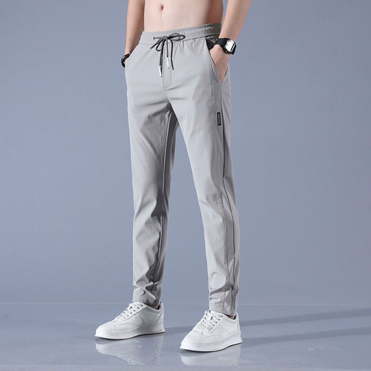 Men's Slim Fit Drawstring Trousers