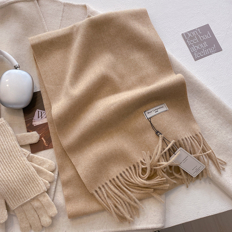 Soft Plain Tassel Scarf Shawl