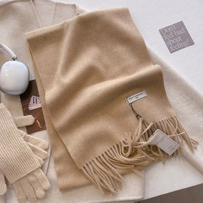 Soft Plain Tassel Scarf Shawl