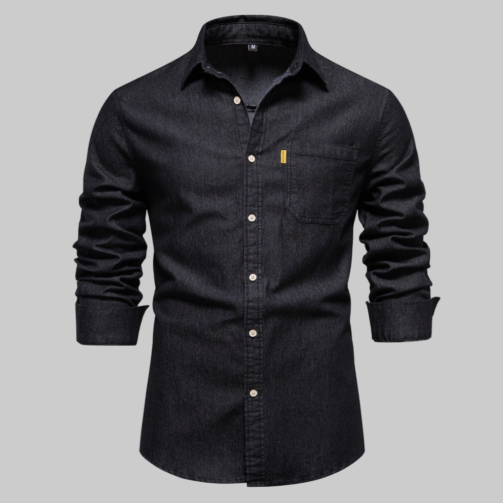 Men's Denim Long Sleeve Shirt - Vonnera