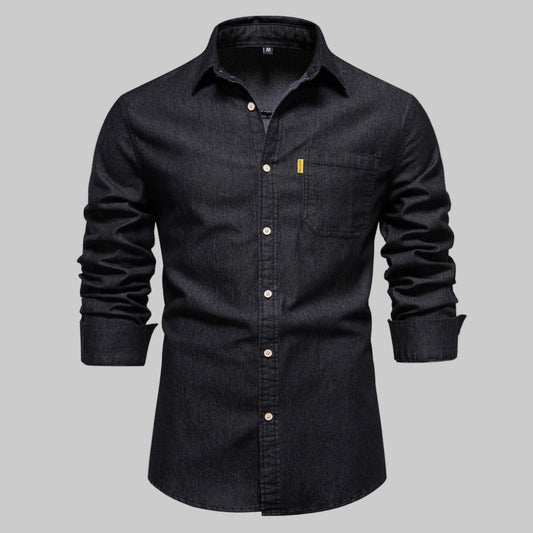 Men's Denim Long Sleeve Shirt - Vonnera