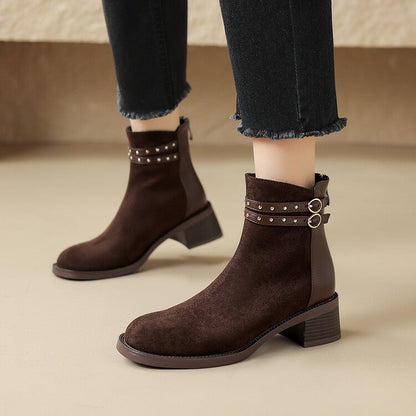 Women's Suede Ankle Boots - Vonnera