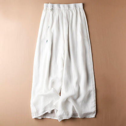 Elena Cotton-Linen Pants