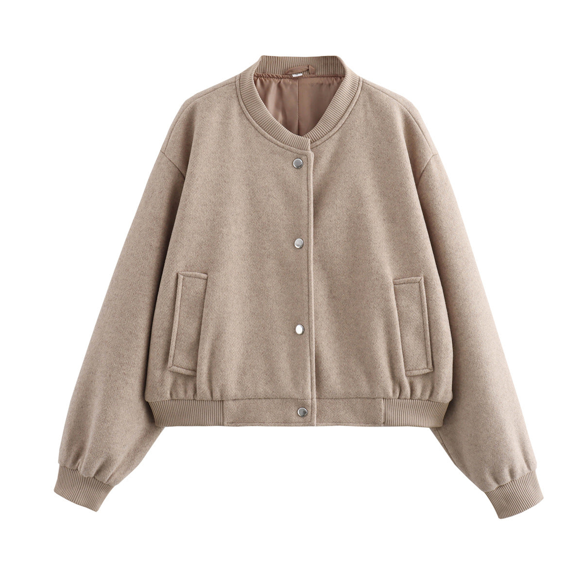 Men's Pilot Jacket Ribbed Stand-Up Collar