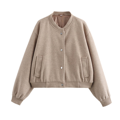Men's Pilot Jacket Ribbed Stand-Up Collar