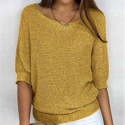Women's Crew Neck Knitted Sweater