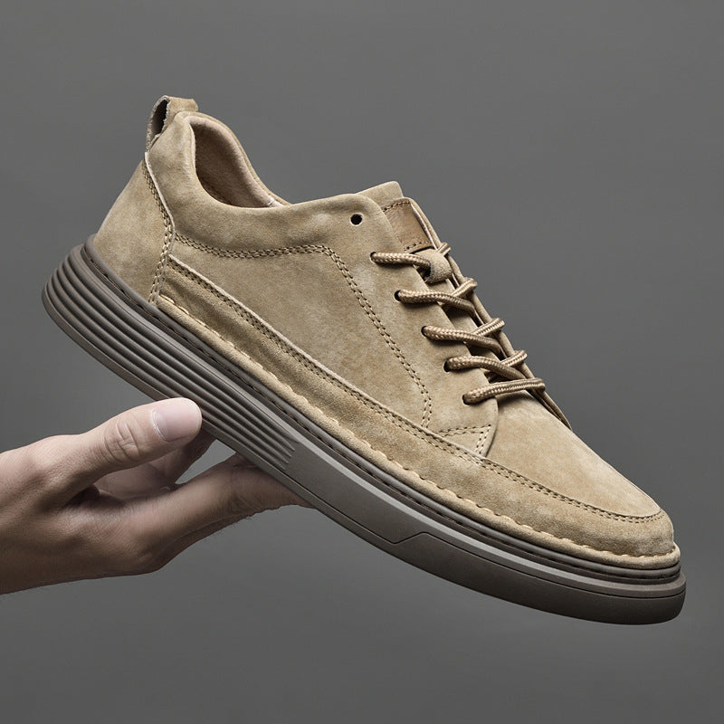 Men's Casual Lace Up Sneakers Contrast Sole Brown - Vonnera