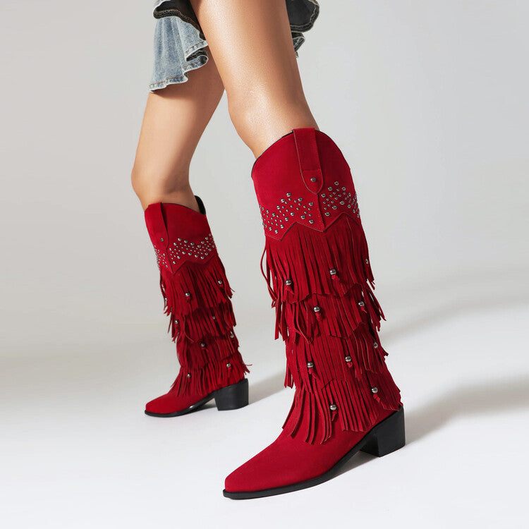 Women's Suede Mid Calf Boots - Vonnera