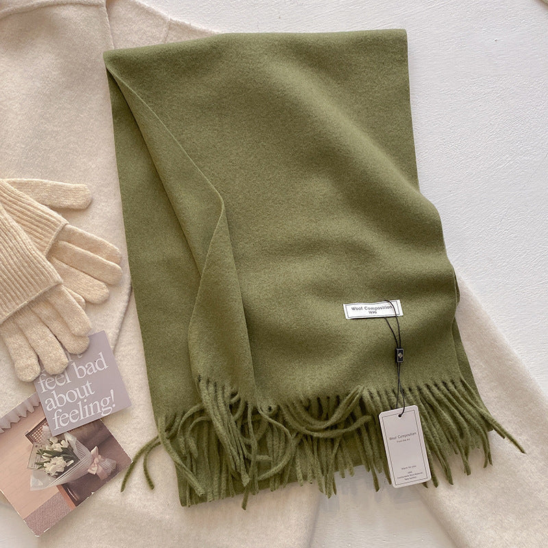 Soft Plain Tassel Scarf Shawl