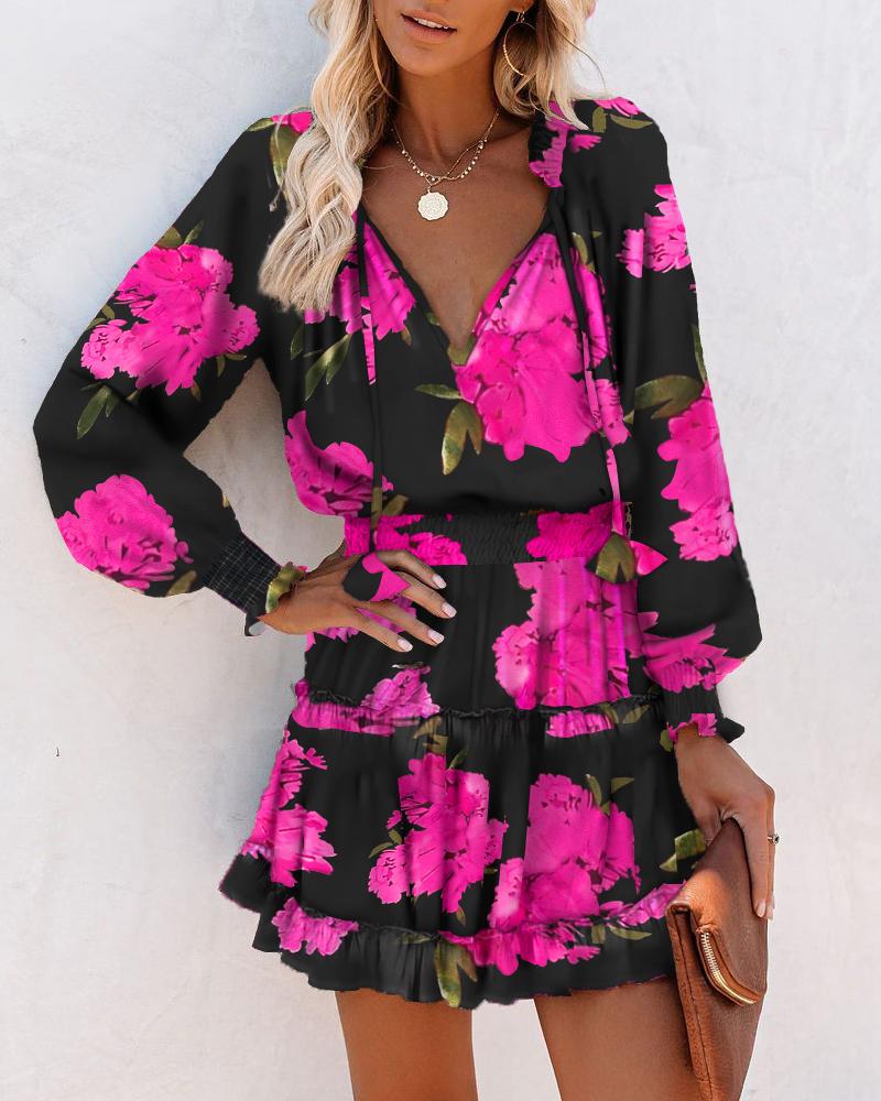Women's Floral Mini Dress Bold Vibrant Print