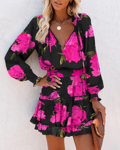 Women's Floral Mini Dress Bold Vibrant Print