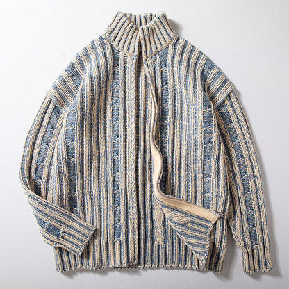 Norman Men's High Collar Cardigan - Vonnera
