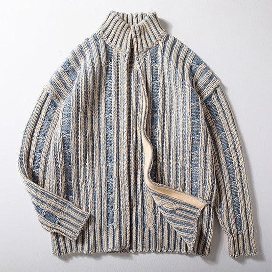 Norman Men's High Collar Cardigan - Vonnera