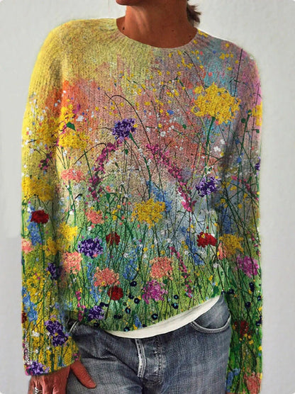 Women's Embroidered Floral Sweater
