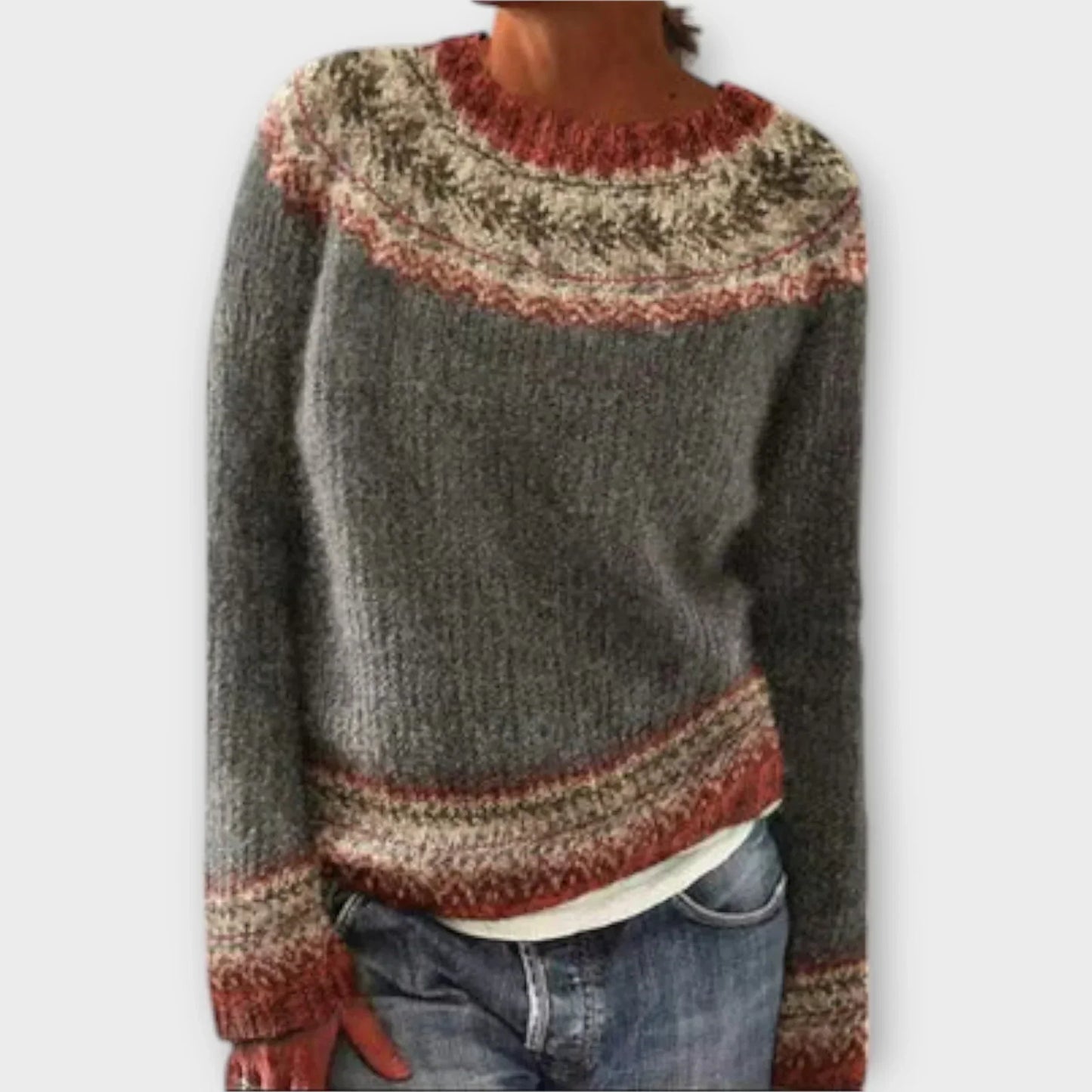 Women's Vintage Fair Isle Crewneck Sweater
